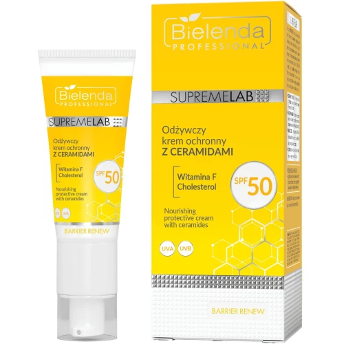 Bielenda Supremelab Barrier Renew Odżywczy krem ochronny z Ceramidami SPF 50, 40 ml - Do skóry suchej i wrażliwej