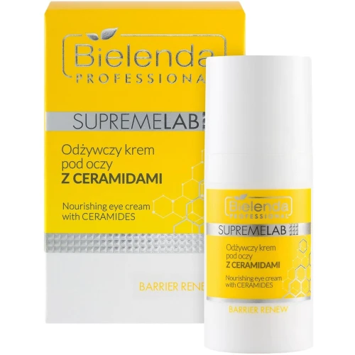 Bielenda Supremelab Barrier Renew Odżywczy krem pod oczy z ceramidami, 15 ml - Do skóry suchej, wrażliwej i odwodnionej
