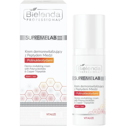 Bielenda Supremelab Derm Krem dermorewitalizujący z Peptydem Miedzi i Polinukleotydami, 50 ml - Do skóry zmęczonej i dojrzałej