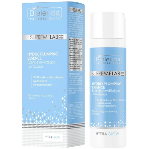 Bielenda Supremelab Hydra Glow Hydro Plumping Esencja tonizująco-nawilżająca z ekstraktem ze śluzu ślimaka, 200 ml - Do skóry suchej i odwodnionej