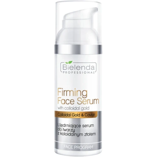 Bielenda Professional Ujędrniające serum z koloidalnym złotem, 50 ml - Luksusowe serum przeciwzmarszczkowe liftingujące i rozświetlające skórę