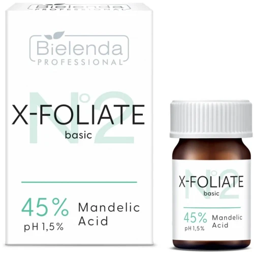 Bielenda Professional X-Foliate Basic Kwas Migdałowy 45%, 5 ml - Na przebarwienia, trądzik i rozszerzone pory