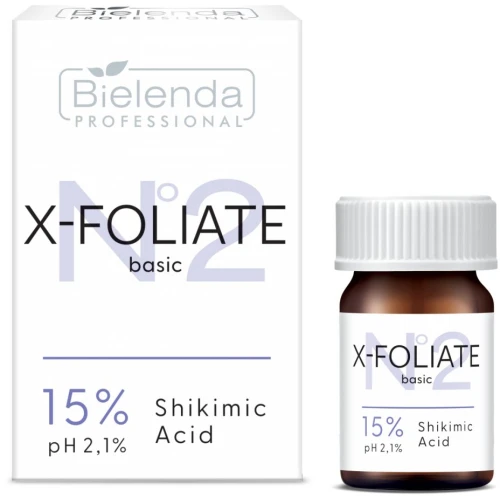 Bielenda Professional X-Foliate Basic Kwas Szikimowy 15%, 5 ml - Na trądzik, przebarwienia i szarą skórę