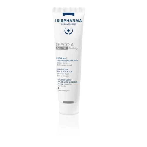 Isispharma Glyco-A Intense peeling Krem na noc z 25% kwasem glikolowym, 30 ml - Silne złuszczanie i regeneracja skóry nocą