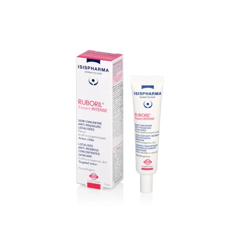 Isispharma Ruboril Expert Intense Krem punktowy do skóry naczynkowej z trądzikiem różowatym, 15 ml - Punktowe działanie na trądzik różowaty i podrażnienia