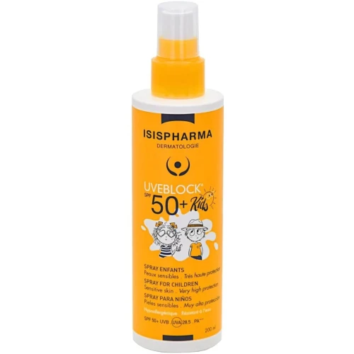 Isispharma Uveblock Spray dla dzieci SPF 50+, 200 ml - Wodoodporny i bezzapachowy