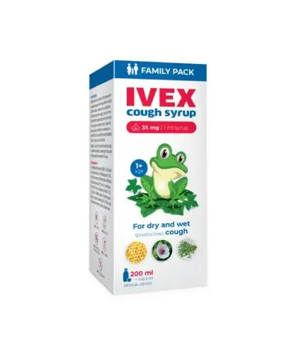 Ivex Syrop na suchy i mokry kaszel, 200 ml - Z wyciągiem z bluszczu 