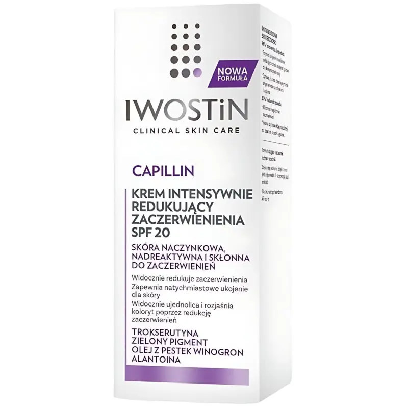 Iwostin Capillin Krem intensywnie redukujący zaczerwienienia SPF 20, 50 ml - Do skóry naczynkowej i wrażliwej