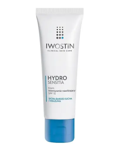 Iwostin Hydro Sensitia Krem intensywnie nawilżający SPF 15, 50 ml - Koi podrażnioną, zaczerwienioną skórę a także tworzy barierę ochronną