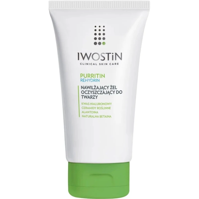 Iwostin Purritin Rehydrin Nawilżający żel oczyszczający do twarzy, 150 ml - Do skóry suchej i przesuszonej po kuracji dermatologicznej