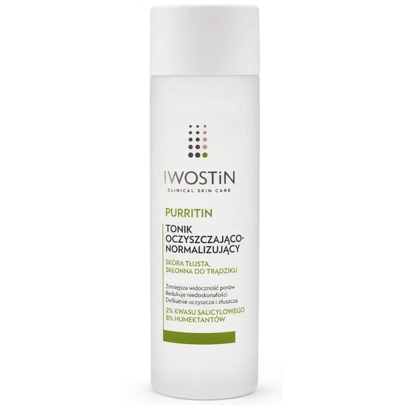 Iwostin Purritin Tonik oczyszczająco-normalizujący, 200 ml - Do skóry tłustej, z niedoskonałościami i rozszerzonymi porami