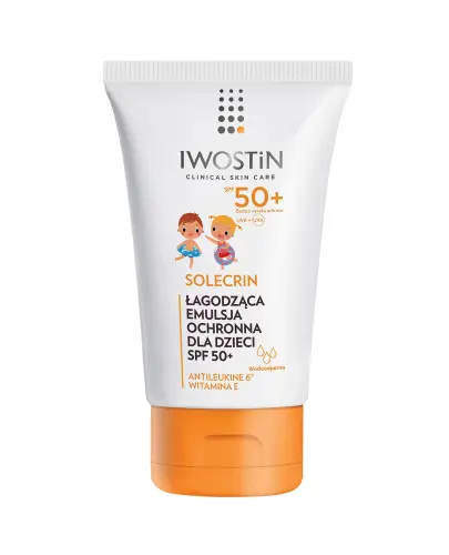Iwostin Solecrin Łagodząca emulsja ochronna dla dzieci SPF 50+, 100 ml - Zapewnia bardzo wysoką ochronę przed działaniem promieniowania UVA i UVB