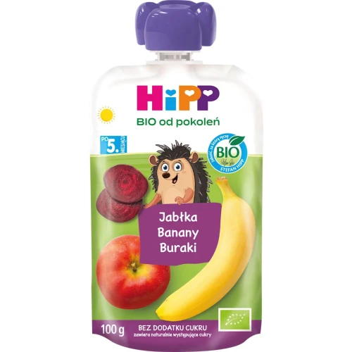 HiPP Mus Jabłka-Banany-Buraki BIO, 100 g - Dla niemowląt po 5. miesiącu życia