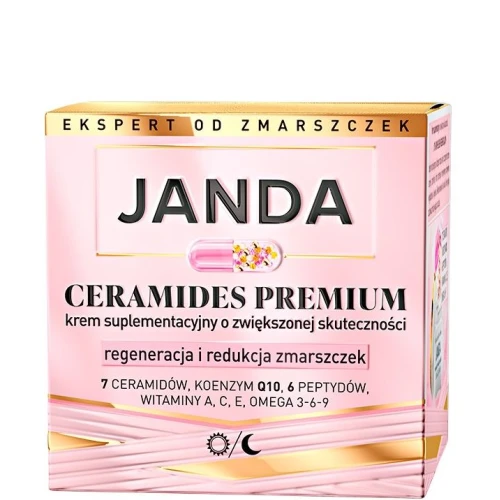 Janda Ceramides Premium Redukcja Zmarszczek i Regeneracja Krem suplementacyjny, 50 ml - Intensywne wygładzenie i regeneracja