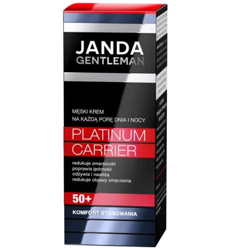 Janda Gentleman Platinum Carrier Męski krem na każdą porę dnia i nocy 50+, 50 ml - Intensywna regeneracja, nawilżenie i redukcja zmarszczek