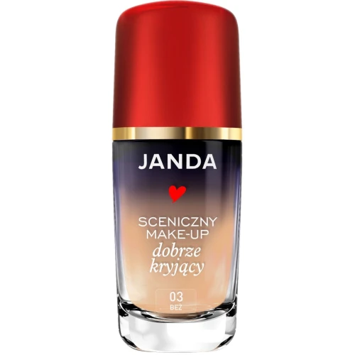 Janda Make-Up Sceniczny dobrze kryjący, nr 03 beż, 30 ml - O pełnym kryciu, wyrównujący koloryt