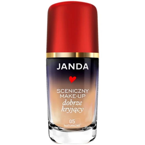 Janda Make-Up Sceniczny dobrze kryjący, nr 05 naturalny, 30 ml - Wyrównujący koloryt, długotrwały