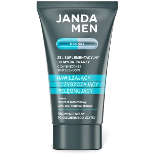 Janda Men Magnez żel do mycia twarzy dla mężczyzn, 150 ml - Z magnezem i kwasem hialuronowym