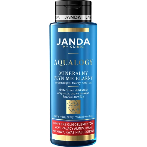 Janda My Clinic Aqualogy Mineralny Płyn micelarny, 400 ml - Delikatne oczyszczanie i nawilżenie skóry wrażliwej