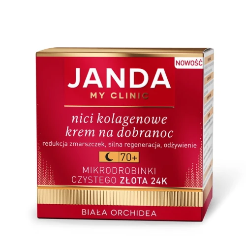 Janda Nici kolagenowe Krem na dobranoc 70+, 50 ml - Redukuje zmarszczki, regeneruje i odżywia
