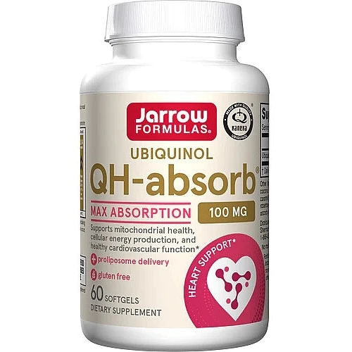 Jarrow Formulas Ubiquinol QH-absorb 100 mg, 120 kapsułek - Aktywna forma CoQ10 o wysokiej przyswajalności