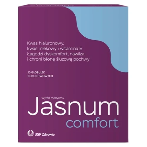 Jasnum Comfort Globulki dopochwowe, 10 sztuk - Na suchość pochwy