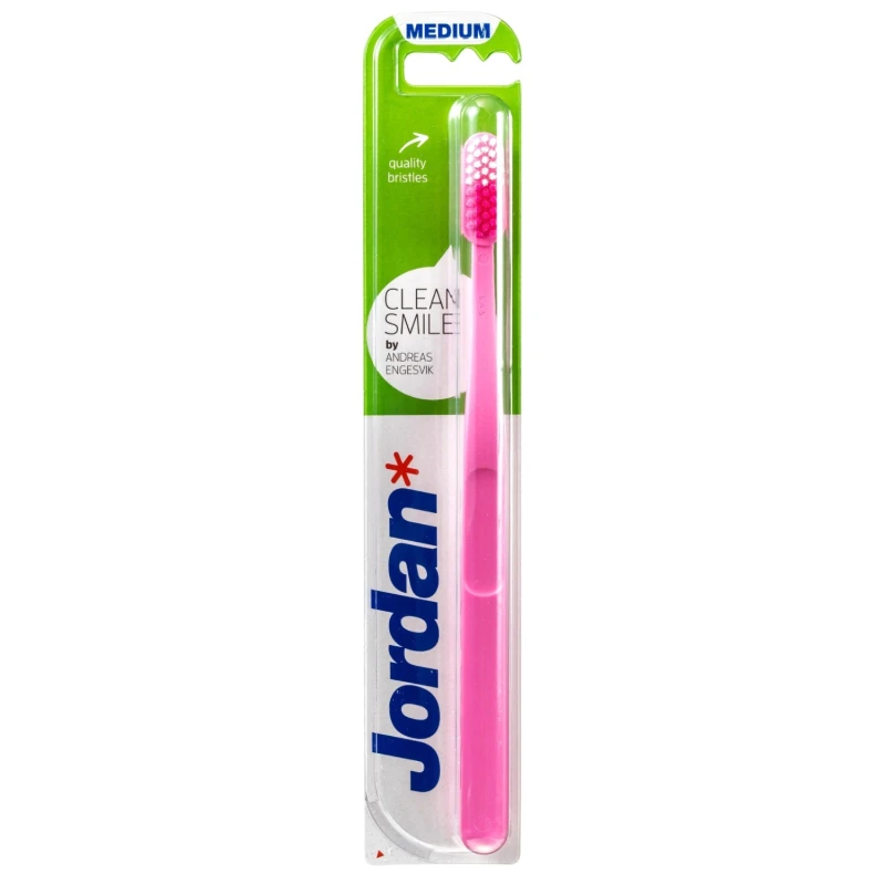 Jordan Clean Smile Szczoteczka do mycia zębów medium, 1 sztuka - Ze średnim włosiem