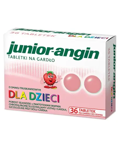 Junior-angin tabletki do ssania, 36 sztuk - Z wyciągiem z porostu islandzkiego, powlekają błonę śluzową jamy ustnej ochronnym filmem