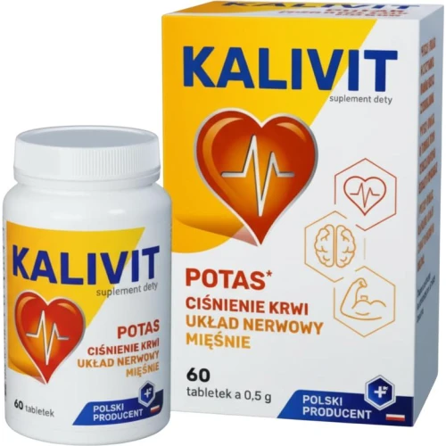 Kalivit Potas, 60 tabletek - Pomagają utrzymać prawidłowy poziom potasu