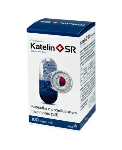 Katelin + SR, 100 kapsułki o przedłużonym uwalnianiu - Które pomagają w utrzymaniu prawidłowego ciśnienia krwi oraz funkcjonowania mięśni