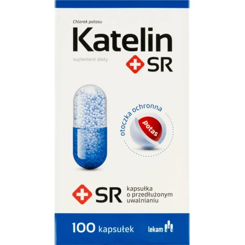 Katelin + SR, 100 kapsułek o przedłużonym uwalnianiu - Pomoc w utrzymaniu prawidłowego ciśnienia krwi oraz funkcjonowaniu mięśni