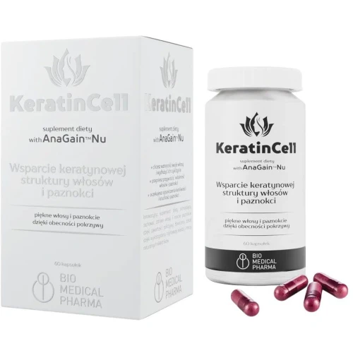 Bio Medical Pharma KeratinCell, 60 kapsułek - Wsparcie keratynowej struktury włosów i paznokci