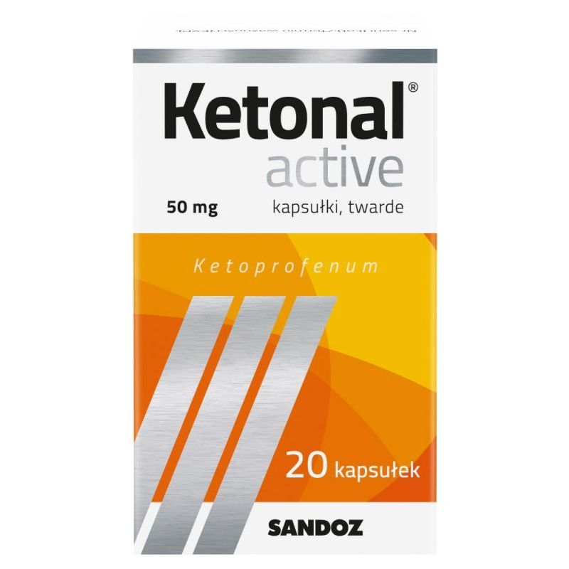 Ketonal Active, 50 mg, 20 kapsułek twardych - Ketoprofenum 50 mg, kapsułki twarde