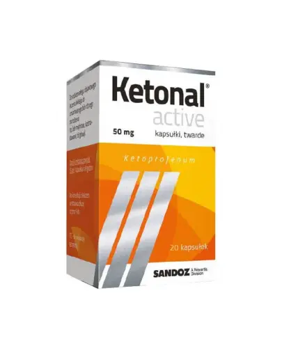 Ketonal Active, 50 mg, 20 kapsułek twardych - Ketoprofenum 50 mg, kapsułki twarde