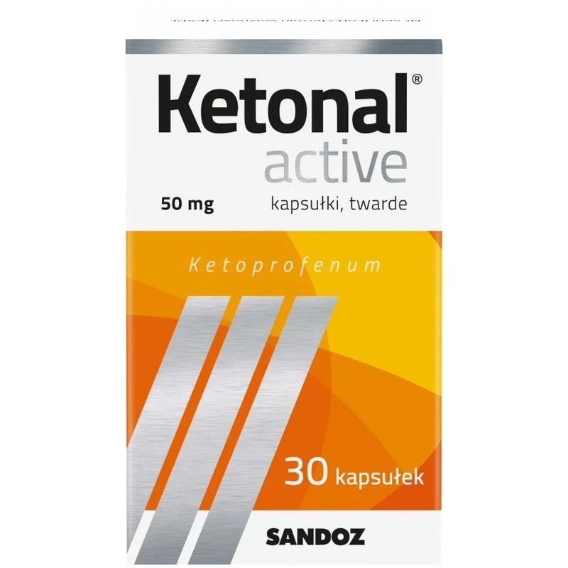 Ketonal Active, 30 kapsułek - Ketoprofenum 50 mg, kapsułki twarde