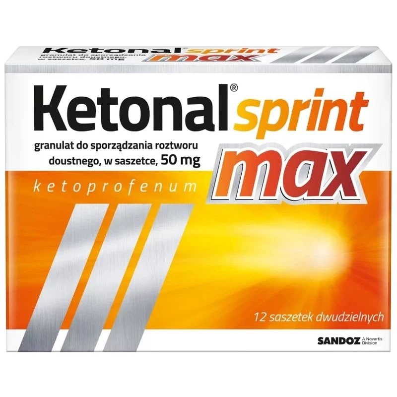 Ketonal Sprint Max, 12 saszetek - Granulat do sporządzania roztworu doustnego w saszetkach dwudzielnych