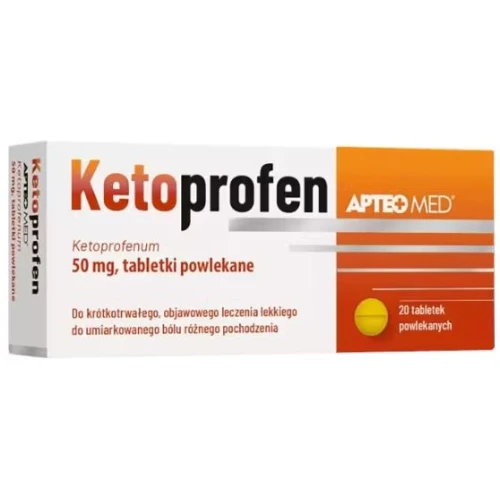 Apteo Med Ketoprofen 50 mg, 20 tabletek - Tabletki przeciwbólowe z ketoprofenem