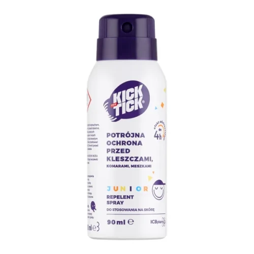 Kick The Tick Max Repelent Plus Junior Przeciw kleszczom, komarom, 90 ml - Przyjazny dla delikatnej skóry dziecka
