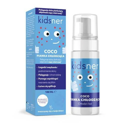 Kidsner Coco Pianka chłodząca, 100 ml - Dedykowana dla swędzącej skóry podczas ospy wietrznej