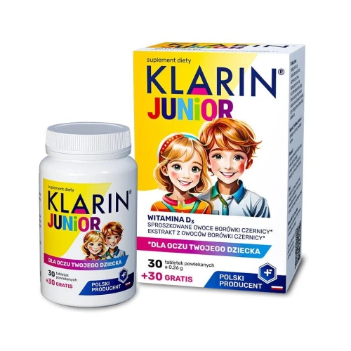 Klarin Junior, 60 tabletek - Antocyjany dla dzieci od 6. roku życia
