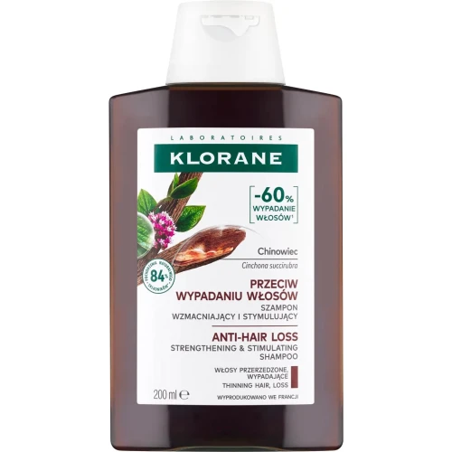 Klorane Chinina, Szarotka, szampon przeciw wypadaniu włosów, 200 ml - Stymulująca pielęgnacja osłabionych włosów