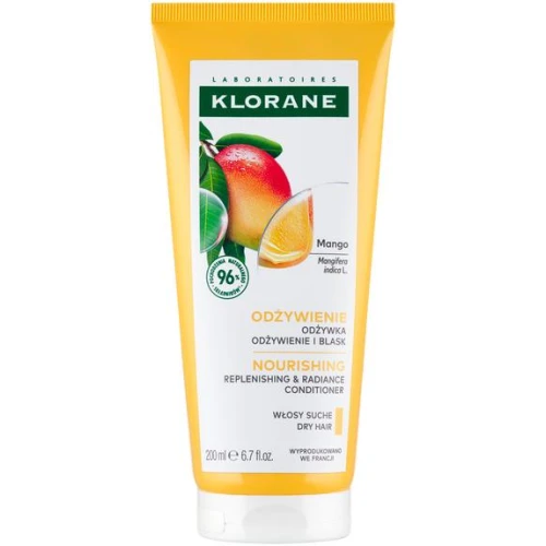 Klorane Mango, odżywka do włosów suchych i zniszczonych, 200 ml - Wzmacnia końcówki i ułatwia rozczesywanie