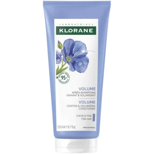 Klorane Len, odżywka do włosów cienkich, 200 ml - Dodaje objętości i rozplątuje włosy bez obciążania