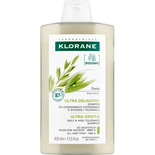 Klorane Owies, szampon ultra delikatny, 400 ml - Do wszystkich rodzajów włosów i codziennego stosowania