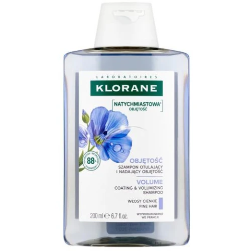 Klorane Len, szampon do włosów cienkich, 200 ml - Widocznie zwiększa objętość włosów