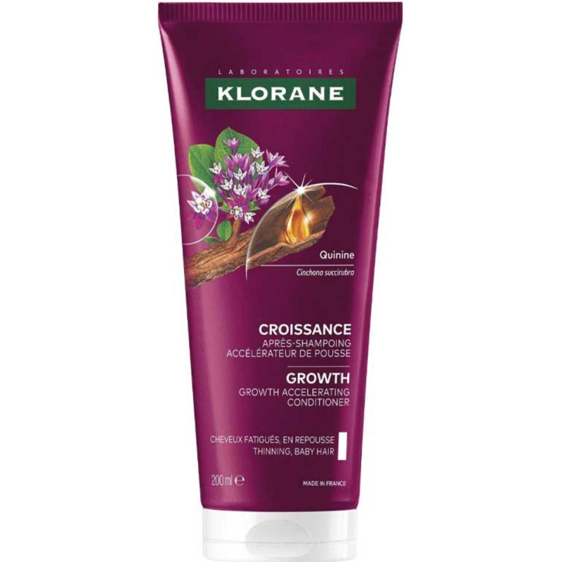 Klorane Croissance Odżywka przyspieszająca wzrost włosów, 200 ml - Z chininą, adenozyną i kofein