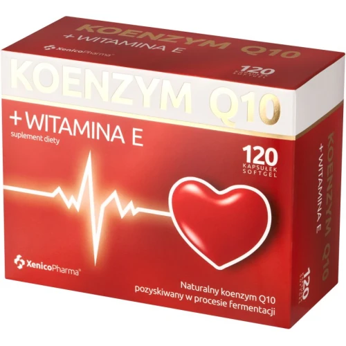 Xenico Koenzym Q10 + Witamina E, 120 kapsułek - Wsparcie energetyczne i ochrona komórek przed stresem oksydacyjnym
