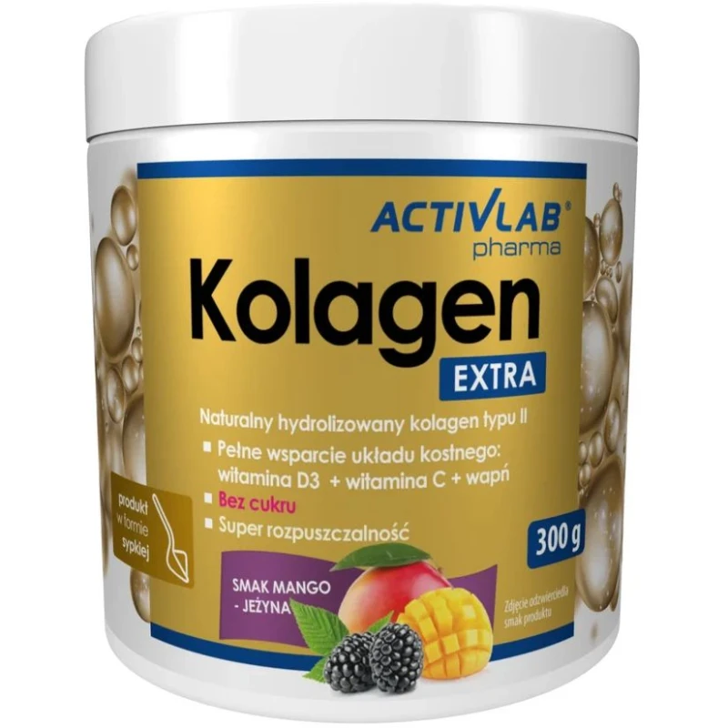 Activlab Pharma Kolagen Extra Mango-Jeżyna, 300 g  - Kolagen do picia bez cukru