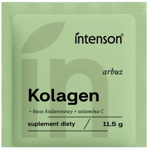 Intenson Kolagen + Witamina C + Kwas hialuronowy o smaku arbuzowym, 11,5 g - Kolagen wieprzowy do picia