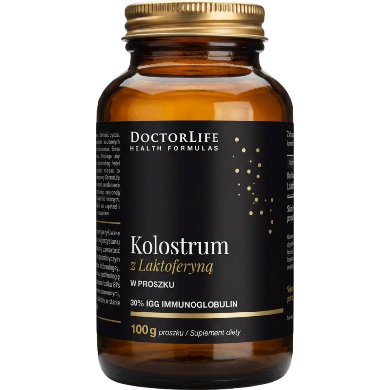 Doctor Life Kolostrum z Laktoferyną, proszek 100 g - Kolostrum liposomalne i laktoferyna – wsparcie odporności